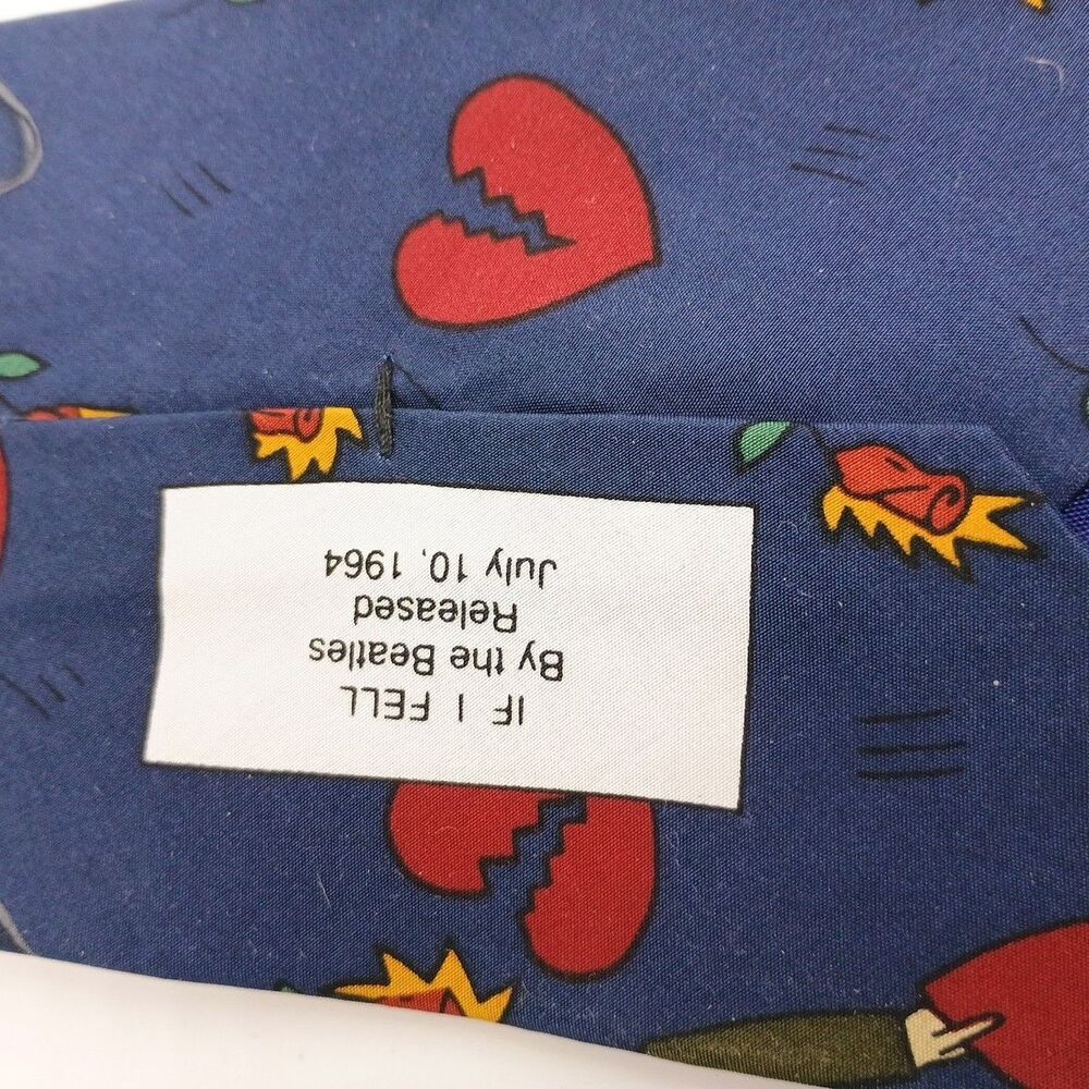 The Beatles Mens Vintage Silk Neck Tie If I Fell - Picture 3 of 5